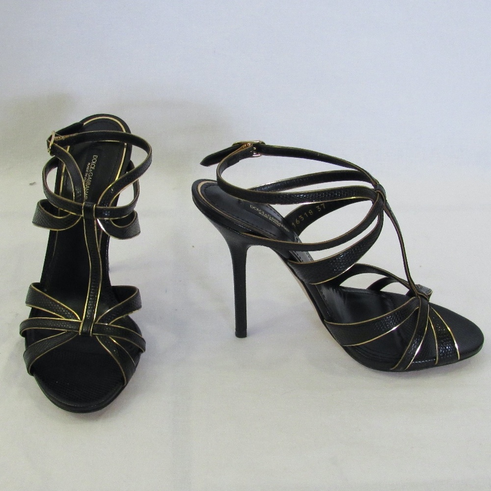 D&G Elegant Black Strappy Heels